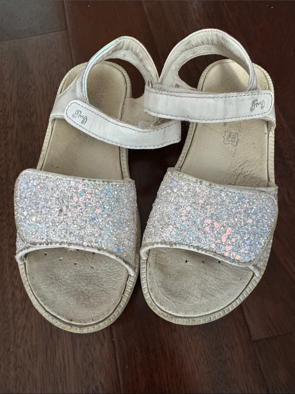 Primigi Sparkle White Kids Sandals with Glitter Strap